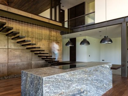 A Modern House of Concrete, Stone, Steel Beams, Glass and Wood in Colima, Mexico by Di Frenna Arquitectos (7)