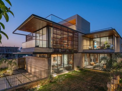 A Modern Three-Story Concrete House with a Stunning Staircase in Ahmedabad, India by Inclined Studio (20)