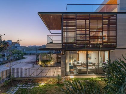 A Modern Three-Story Concrete House with a Stunning Staircase in Ahmedabad, India by Inclined Studio (21)