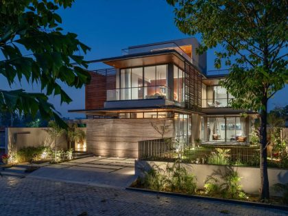 A Modern Three-Story Concrete House with a Stunning Staircase in Ahmedabad, India by Inclined Studio (22)