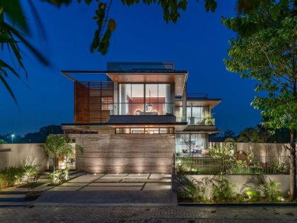 A Modern Three-Story Concrete House with a Stunning Staircase in Ahmedabad, India by Inclined Studio (26)