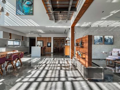 A Modern Three-Story Concrete House with a Stunning Staircase in Ahmedabad, India by Inclined Studio (9)