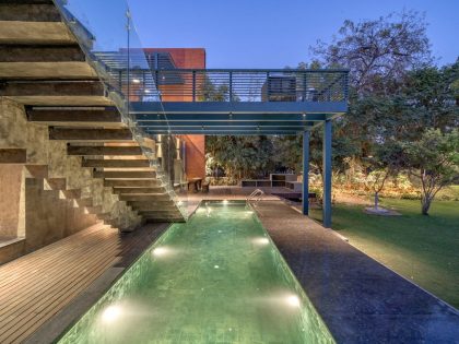 A Spacious Modern Brick Home with a Bright and Elegant Interior in Ahmedabad, India by Vihar Fadia Architects (30)