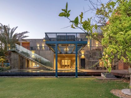 A Spacious Modern Brick Home with a Bright and Elegant Interior in Ahmedabad, India by Vihar Fadia Architects (32)