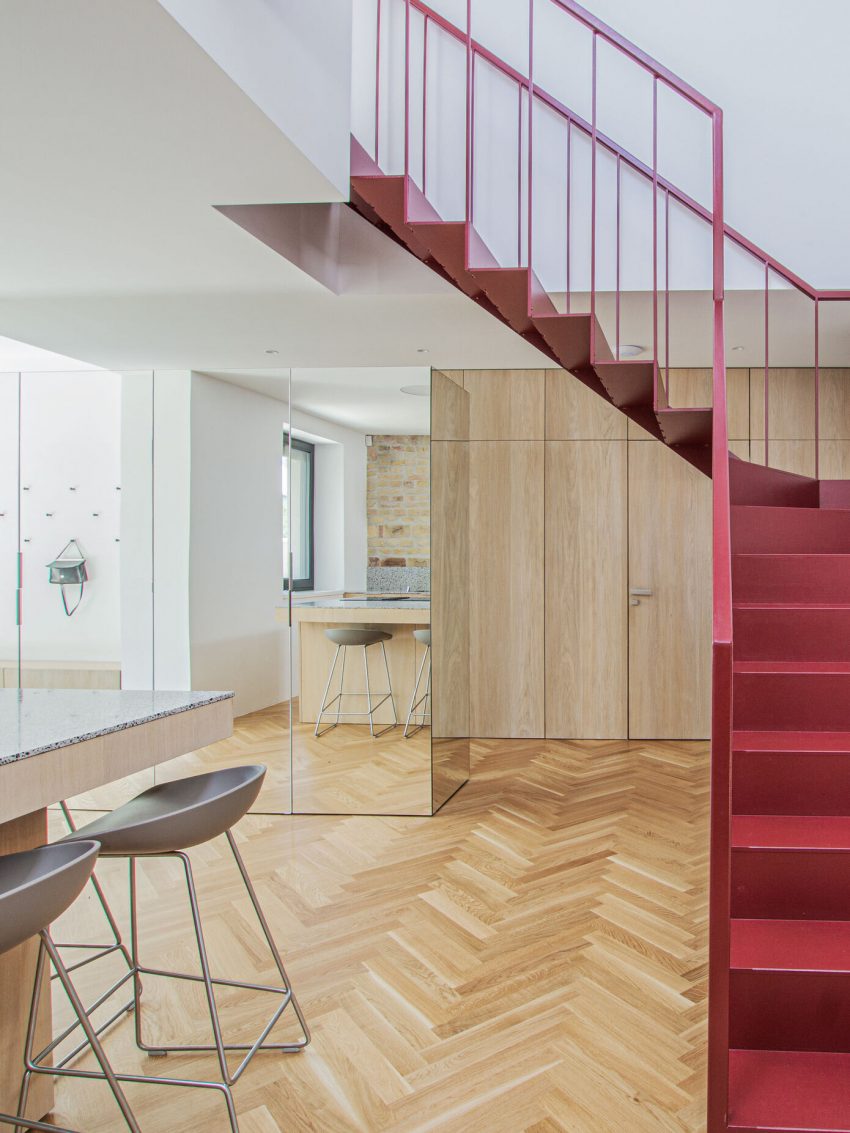 An Eclectic Apartment with Steel Staircase and Brick Walls in Bratislava by Gmb (1)