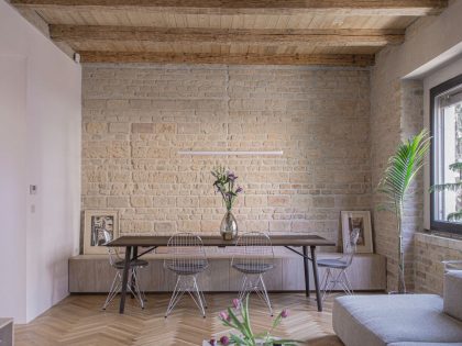 An Eclectic Apartment with Steel Staircase and Brick Walls in Bratislava by Gmb (14)