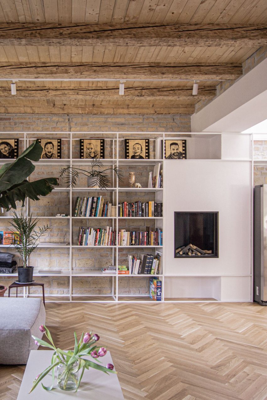 An Eclectic Apartment with Steel Staircase and Brick Walls in Bratislava by Gmb (8)