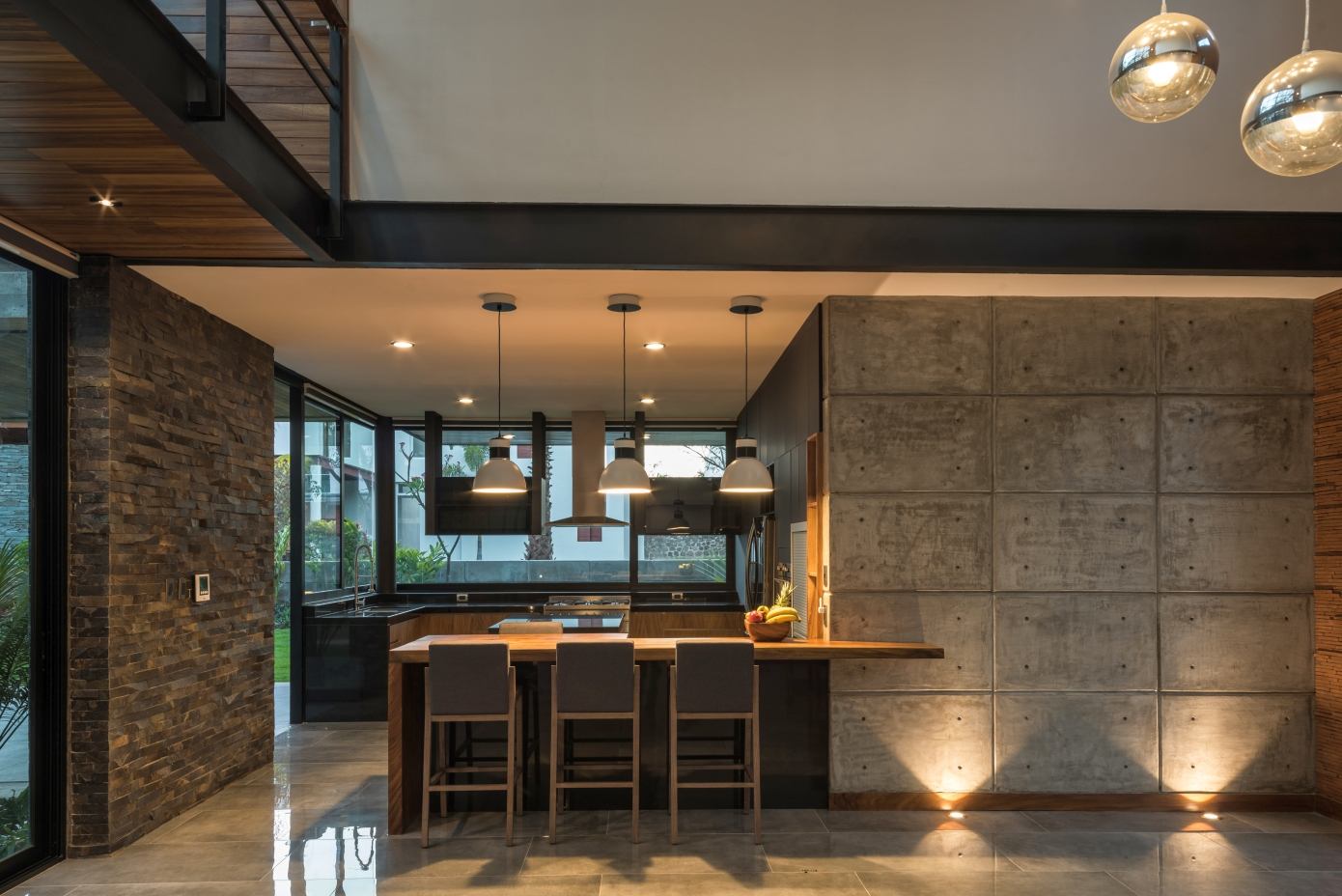 An Elegant Concrete and Steel Home with Stone and Wood Elements in Colima, Mexico by Di Frenna Arquitectos (4)