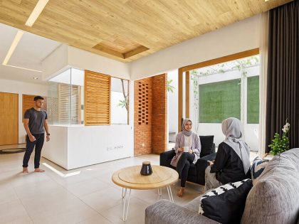 An Elegant House with Contemporary Brick Facade in Depok City, Indonesia by Delution (11)
