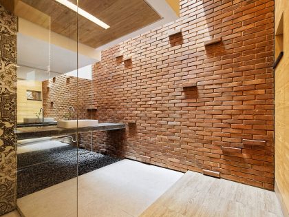 An Elegant House with Contemporary Brick Facade in Depok City, Indonesia by Delution (14)