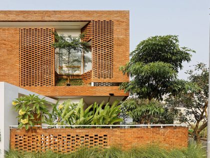 An Elegant House with Contemporary Brick Facade in Depok City, Indonesia by Delution (2)