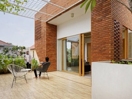 An Elegant House with Contemporary Brick Facade in Depok City, Indonesia by Delution (21)