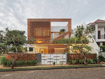 An Elegant House with Contemporary Brick Facade in Depok City, Indonesia by Delution (23)