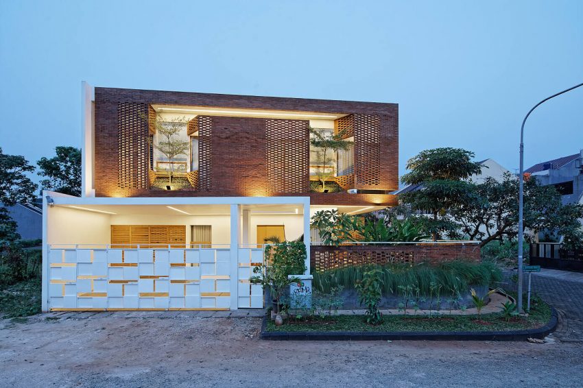 An Elegant House with Contemporary Brick Facade in Depok City, Indonesia by Delution (24)