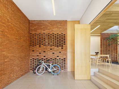 An Elegant House with Contemporary Brick Facade in Depok City, Indonesia by Delution (4)