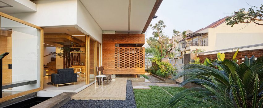 An Elegant House with Contemporary Brick Facade in Depok City, Indonesia by Delution (8)