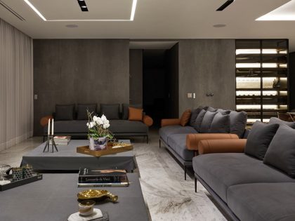 An Elegant and Luxury Modern Home with Unique and Sober Tones in Mexico City by Taller David Dana (5)